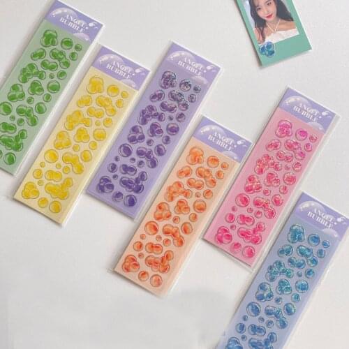 Color Bubble Blingbling Cute Stickers Laser Glittering Star Photo Collage Mobile Phone Stationery Decorative Sticker Traceless