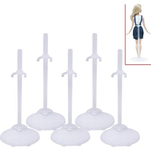 5 Pcs Transparent Waist Doll Stands Display Supporting Holder Mannequin Model Accessories for Barbie 1/6 Doll Dollhouse Kids Toy