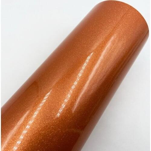 Glossy Orange Diamond pearl glitter wrapping vinyl film diamond glitter car sticker