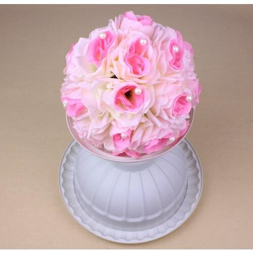 20cm Handmade artificial flower ball with pearl bead wedding flowers Bouquets Holding Flowers centerpiece Party Decor ball