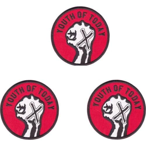 Classic fashion Youth of Today American hardcore punk band straight edge embroidered iron-on patch X hand sxe