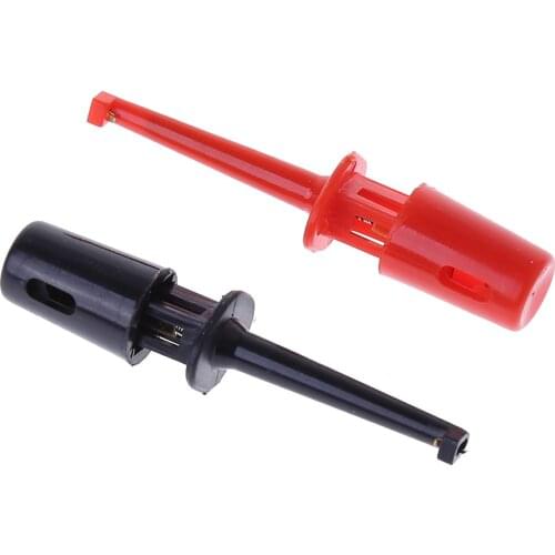 New 1 Pair Single Hook Clip Test Probe Lead Wire Mini Grabber Kit For Multimeter
