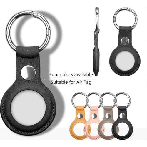 For Apple Airtags Leather Protective Sleeve For Apple Locator Tracker Anti-lost Device Keychain Protective Sleeve Hot