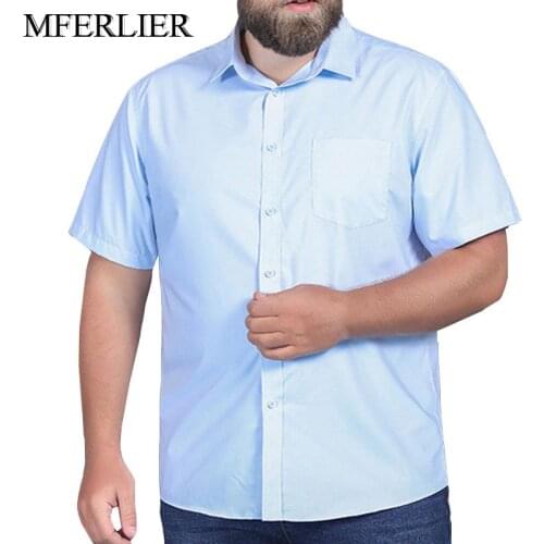 Summer men shirt 5XL 6XL 7XL 8XL 9XL 10XL Bust 164cm short sleeve shirts men 2 colors