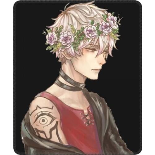 Mystic Messenger 707 Cute Mouse Pad MM BG Otome Game with Locking Edge Desk Mat Pads Natural Rubber Office Home Deco Mat