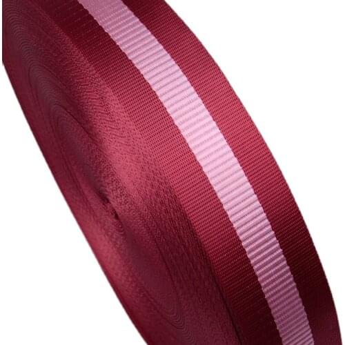 Fashion design nylon webbing strap red/white color 1.2 inch in stock hot sale