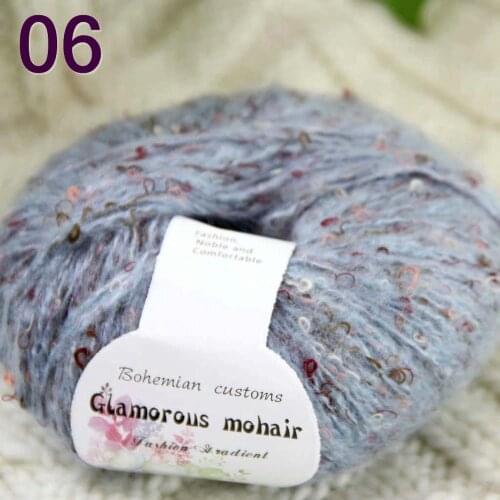 Sale 1SkeinX50gr Luxury Fluffy Soft NEW MOHAIR Shawls Hand Knit Crochet Yarn ILight blue 825-06