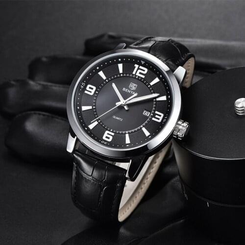 2020 NEW BENYAR Watches Mens Waterproof Analogue Clock Leather Quartz Luminous Watch Luxury Brand Men Sports Relogio Masculino