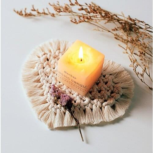 Nordic fringe placemat macrame boho handmade Coaster candle christmas decoration for home party gift for women