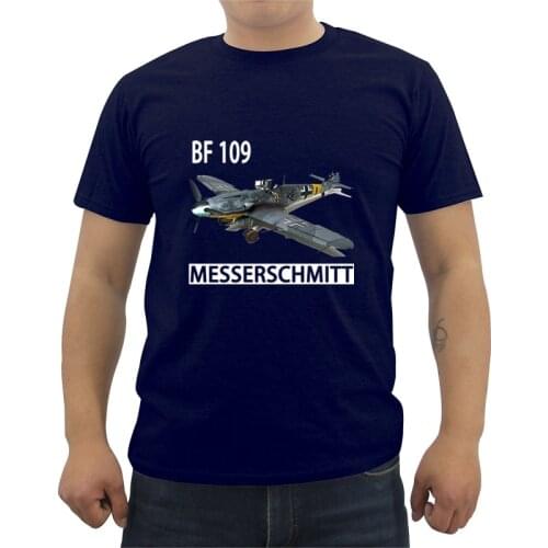 New Summer Cool T-shirt Messerschmitt Bf 109 Print T Shirt Mens Short Sleeve O-neck Cotton Shirts Hip Hop Tees Tops Streetwear