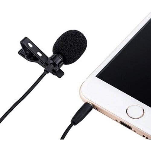 1.45m Mini Clip-on Wired Mic Microphone 3.5mm Collar Mini Microphone Condenser Hands Free Clip On Microphone High Quality 2021