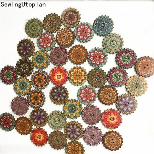 100PCS Mixed Wheel Gears Buttons for Clothes Knitting Needles Crafts Sewing Scrapbooking DIY Fabric Needlework Button 20MM 25MM