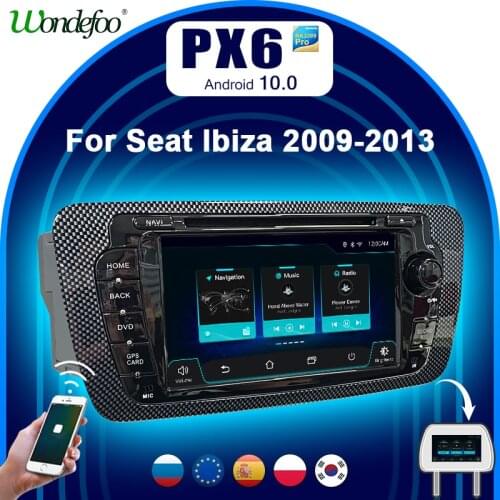PX6 2 din Android 10 car radio for Seat Ibiza MK4 6J 2009-2013 auto audio Navigation 2din car stereo screen bluetooth multimedia
