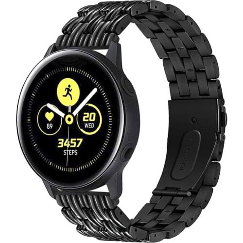 Suitable for Samsung Smart Watch Wristband Galaxy Watch 42/46mm Five Bead Flat Buckle Stainless Steel Strap 2021