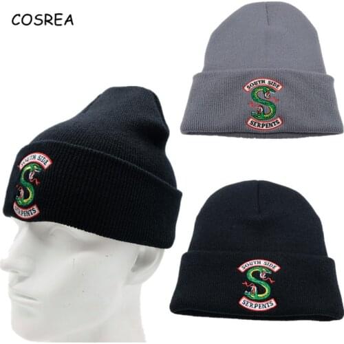 Riverdale Southside Hat Riverdale Cosplay Beanie Hat Crown Knitted Cap Women Riverdale Necklace South Side Serpents Riverdale