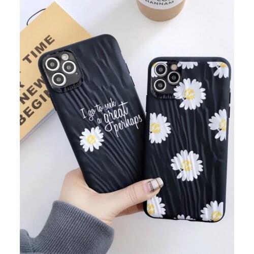 Silicone Flower Phone Case for iPhone X 7 8 Plus Transparent Soft TPU Handsome Pressed Back Cover for iPhone 11 11 Pro Max