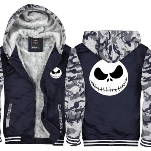 Undertale Sans Hoodies Skeleton Pattern Coat Halloween Costumes Unisex Winter Zipper Thicken Hoodie Jacket Cosplay Costume