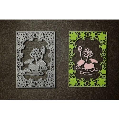 Metal Lotus frame Cutting Dies Stencils for DIY Scrapbooking photo album Decorative Embossing DIY Paper Cards flower