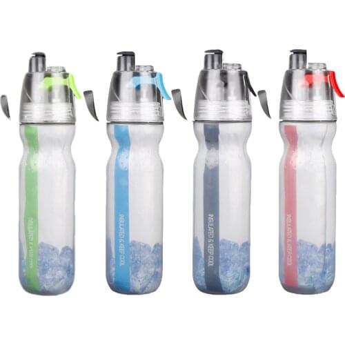 Cycling Water Bottle Double-Deck Sports Drink Spray Water Bottle Cold Insulation Outdoor Bike Bicycle Cycling Hiking Gym Bottle