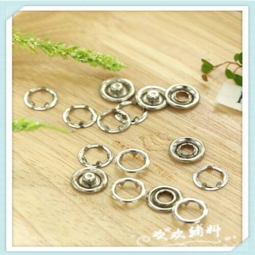 1000 X 4 Part SILVER COLOR PRESS STUDS SNAP POPPER 9.5mm Prong Snap Fastener Studs sewing Buttons for Baby Garments Accessories