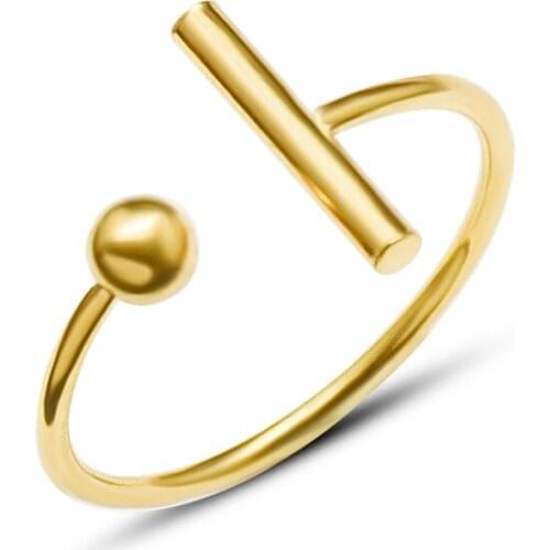 Simple T-shaped Open Rings for Women Girl Teen Korean Fashion 2021 trendy Ornaments Accessories Wholesale Bague Femme Jewelry