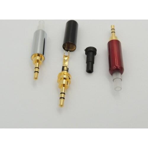 2.5mm 3 Pole Male stereo with Belt clip Sleeve Tail Repair Headphone Jack Plug Metal Audio Soldering