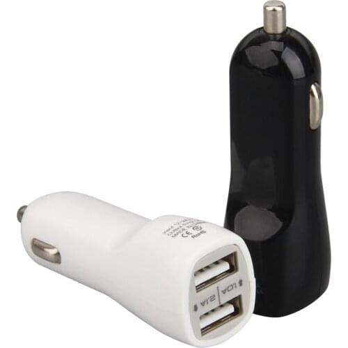 2019 Mini Dual 2 Ports 12V Cargador USB Auto Car Charger Adapter Charging Adaptor for Mobile Phone Charger 500pcs