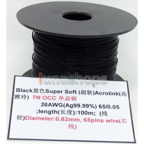 3 color 5m 26AWG Ag99.9% Acrolink Pure 7N OCC Signal Wire Cable 65/0.05mm2 Dia:0.82mm For DIY LN004503