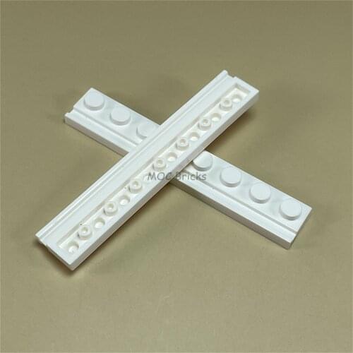 50pcs/lot MOC Bricks White Plate Modified 1 x 8 with Door Rail fit with 4510 Educational DIY Building Blocks toys kids gifts