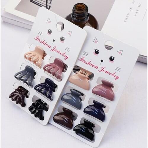 2021 6pcs/Card Kids Hair Claw For Girls Morandi Small Hair Clips Accessories Beautiful Hair Amber Style Tools Fashion Barrettes