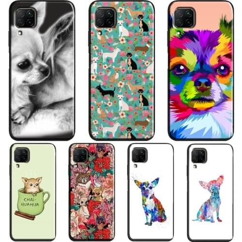 Chihuahua Face Floral Dog Case For Huawei P30 Lite P20 P40 Pro Mate 20 P Smart 2021 2019 Nova 5T Honor 9X 8X 10i 8A