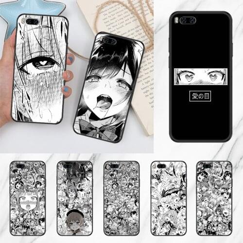 Hentai Anime Girl Faces Phone case For Xiaomi Mi Max Note 3 A2 A3 8 9 9T 10 Lite Pro Ultra black soft cell cover tpu funda art