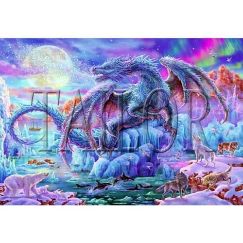 Cuadros full square 5d diamond painting kit set Dragon wolf bird polar bear complet embroidery dirll drawing Cross stitch mosaic