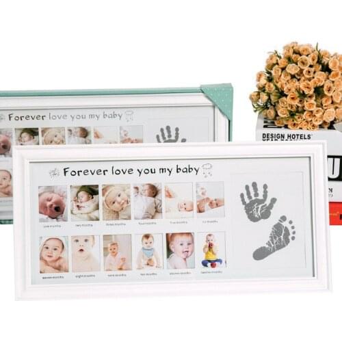 European Kids Diy Imprint Handprint Footprint Photo Picture Pictures Frame Kids Born Novelty Gift Carriage Photoframe