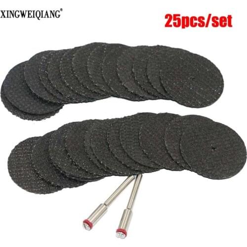 Fiberglass Reinforced Cut Off Wheel Disc w/ 2 Mandrel 1/8" Fit Dremel Tool 25pcs