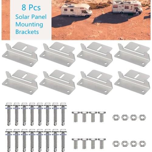 8 Pcs Solar Panel Mounting Z Bracket Mount Supporting Suitable For Solar Panels On RV Boats Motorhome Cabins Sheds Garages Off