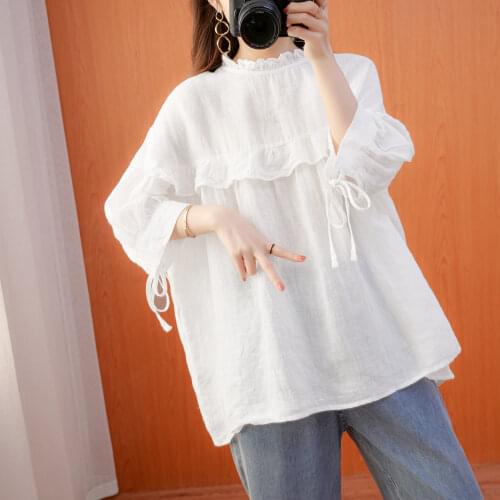 Женские белые рубашки LIEZHAMO China At AliExpress