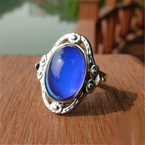 Change Mood Ring Oval Emotion Feeling Changeable Adjustable Ring Temperature Control Color Rings For Women Men Gift