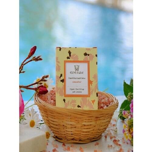 Almond Oil Soap with organic Olive Oil 90g, Orange Soap with organic Olive Oil, carnation Soap with organic Olive Oil 90 g