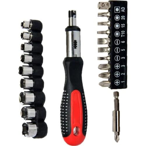21 Pieces Scredriver set Ratchet socket bit set Maintenance and Disassembly Combination Repair Tool kit