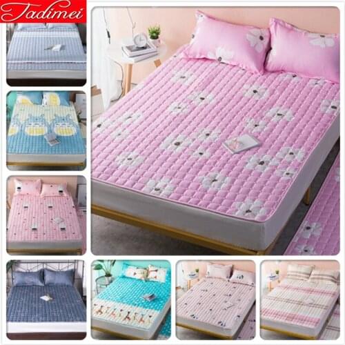 Adult Kids Child Soft Quilted Mattress Topper Single Twin Full Double Queen King Size Bed Cover Soft Car Bedspreads Pad 150x200