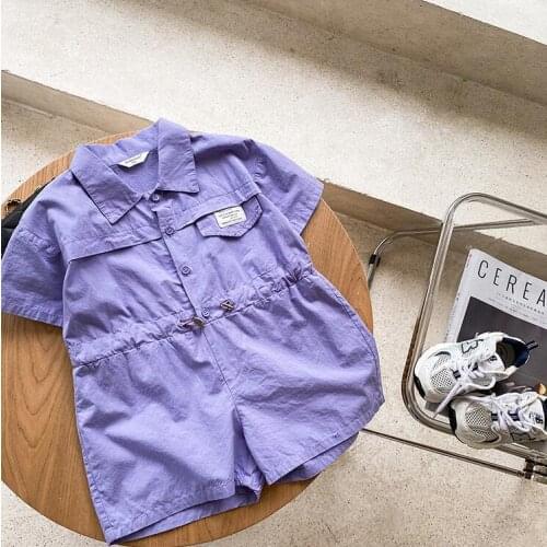 2021 new stylish girls boys overalls fashion summer cotton kids jumpsuit