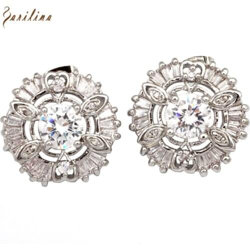 Charm Fashion 2020 New Jewelry Accessories Silver Color Plated White Cubic Zirconia Stones Brand Earrings E126