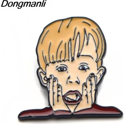 P3349 Dongmanli Home Alone Enamel Pins and Brooches for Women Men Lapel Pin backpack bags badge Gifts for Kids