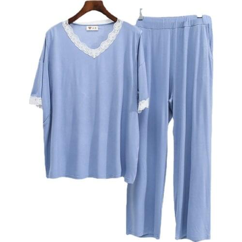2 Pieces Maternity Clothes For Nursing Mothers Modal Maternity Pajamas For Pregnant Summer Autumn Long Sleeve Pregnancy Suit