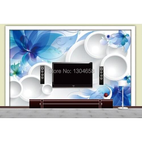 Custom 3 d contemporary and contracted mural , abstract flower circle wallpaper, sitting room, bedroom, TV wall papel DE parede