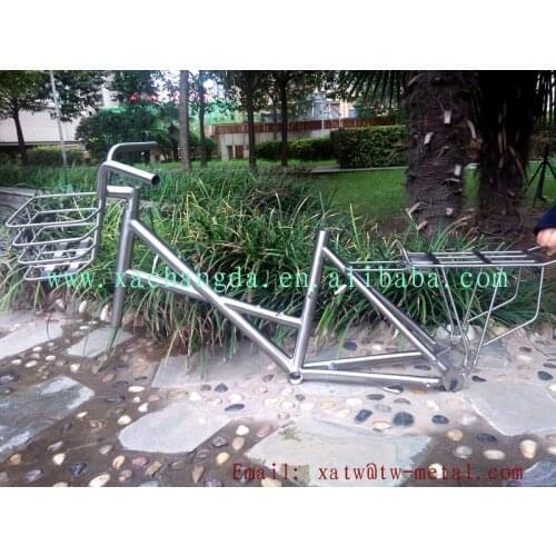 Titanium bike frame Inner line routing titanium velo bike frame rohloff dropout titanium bicycle rack custom