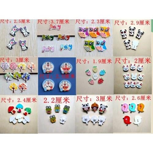 Mixed variety of styles to choose from 1-2 Holes Cartoon Pattern Wood Painting Sewing Buttons Scrapbooking 19-37mm 2002