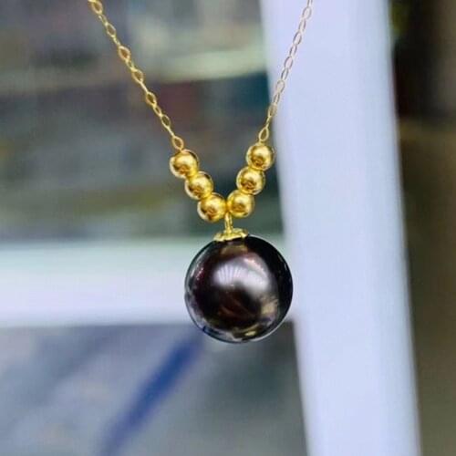 Handmade Simple Classic Jewelry 925 Sterling Silver 14K Gold Plated Natural Pearl Necklace With 18'' Chain