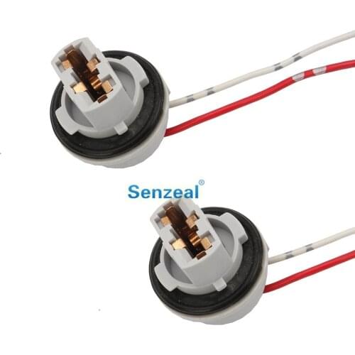 Senzeal 2pcs T20/W21W Bulbs 7440 Sockets Adapter ABS + Copper Wire Oxygen-Free Copper Low Power Consumption 7440 Socket Adapter
